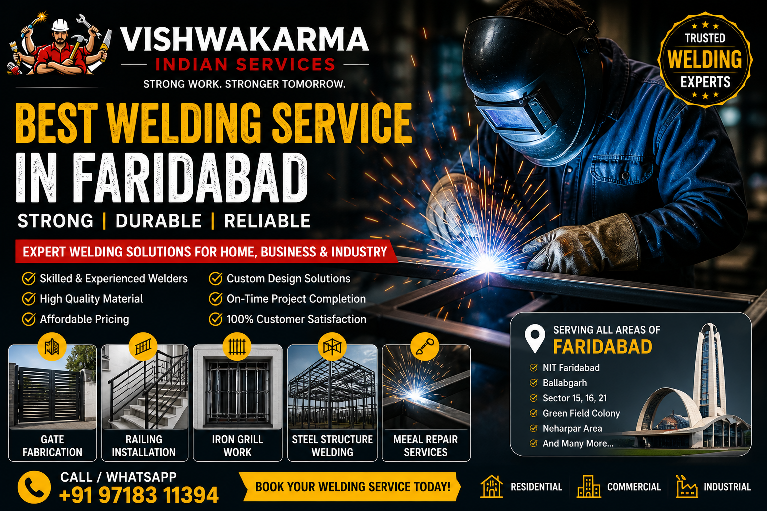 Best Welding Service in Faridabad – Complete Guide to Choose the Right Welding Contractor